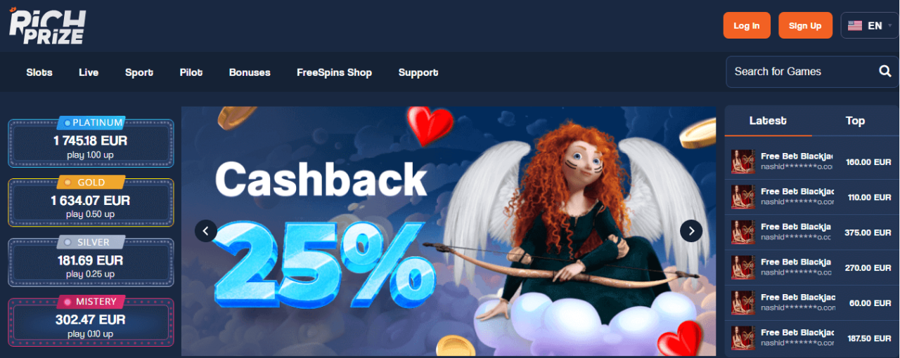 Einzahlung 10 Holen Sie sich 25 kostenlose Spins