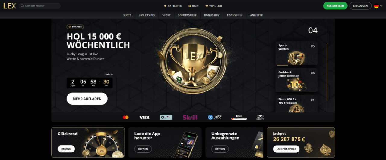 lex casino free spins