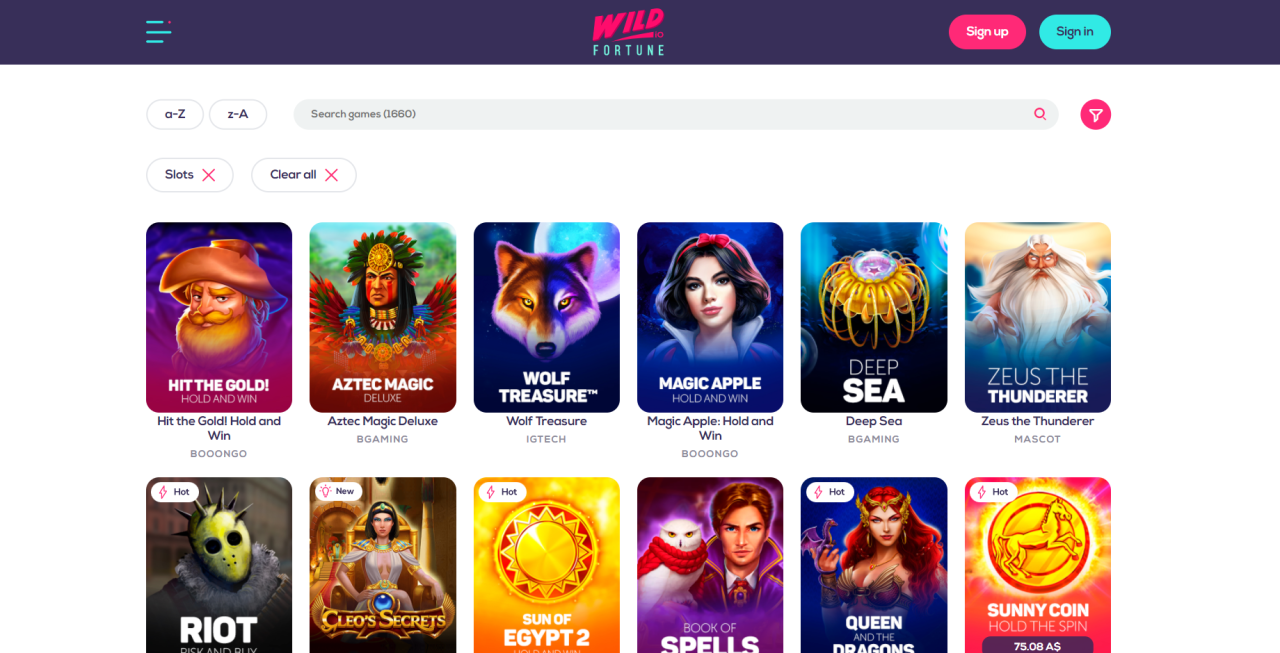 wild fortune casino